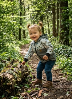 Softshellová bunda - šedá žíhaná/pejsci