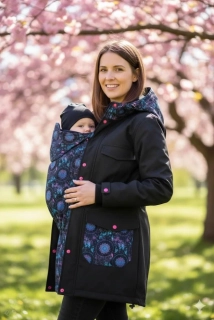 Nosící vsadka softshell vzorovaná s krytím krku