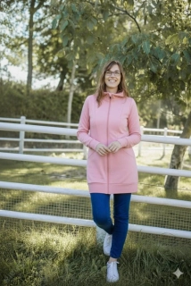 Dlouhá mikina Shara - pudrová