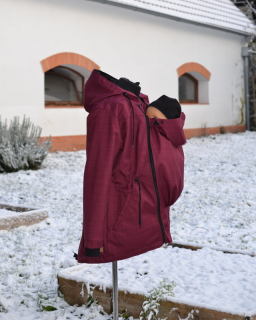 Softshellová nosící parka pro přední nošení VYŠŠÍ PARAMETRY vínová SKLADEM vel.S