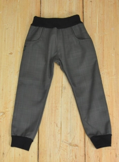 Dětské kalhoty softshell JARNÍ vyšší parametry-tm.šedá