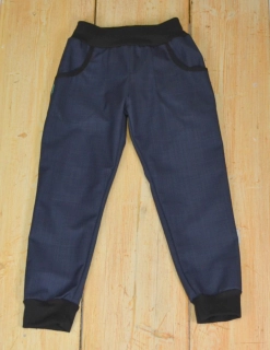 Dětské kalhoty softshell JARNÍ vyšší parametry-tm. modrá