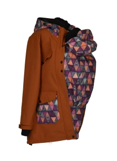 Softshellový kabát JARO/PODZIM přední nošení - karamel/mandalové SKLADEM vel.S